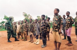 Mayi Mayi child soldiers at Mangangu 'Political Retraining Camp'